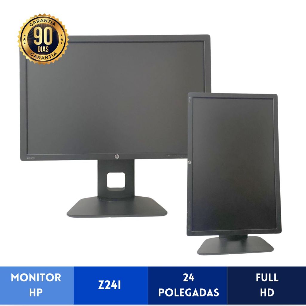 Monitor HP 24 Polegadas Widescreen Full HD | Display Port, Vga, Dvi, Usb-b USB 2.0 | Z24i