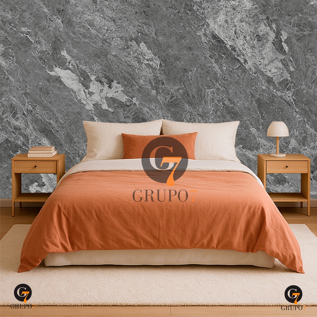 Papel de Parede Para Sala Adesivo Lavável Mármore Cinza Luxuoso Cozinha Quarto Studio Escr...