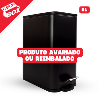 Open Box Lixeira 5L Slim Retangular Pedal Balde Interno Fechamento Suave Moderno Banheiro Escritório