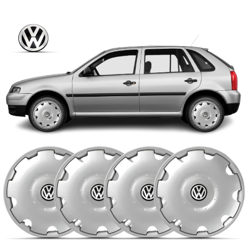 Kit 4 Calota Aro 13 Gol Parati G3 2000 Á 2005 Com Emblema em Oferta na Shopee