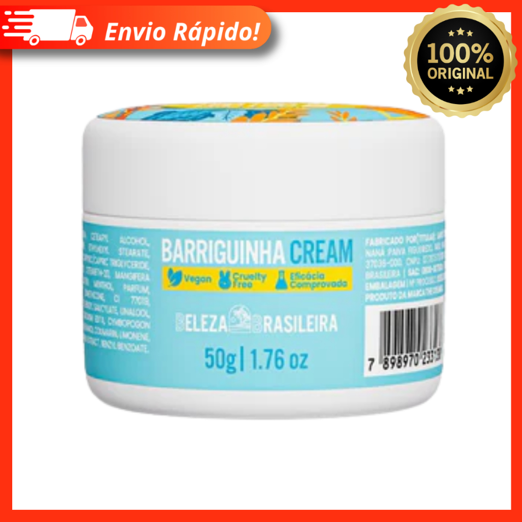 Bb Cream Barriguinha Mini 50g - Creme Firmador Redutor De Medidas e Acúmulo De Gordura - Beleza Brasileira