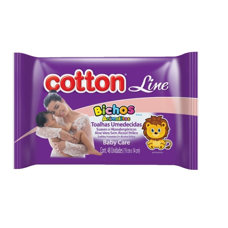 Toalhas Umedecidas CX 6 Pacotes C/ 96 Toalhinhas Cada - COTTON Line