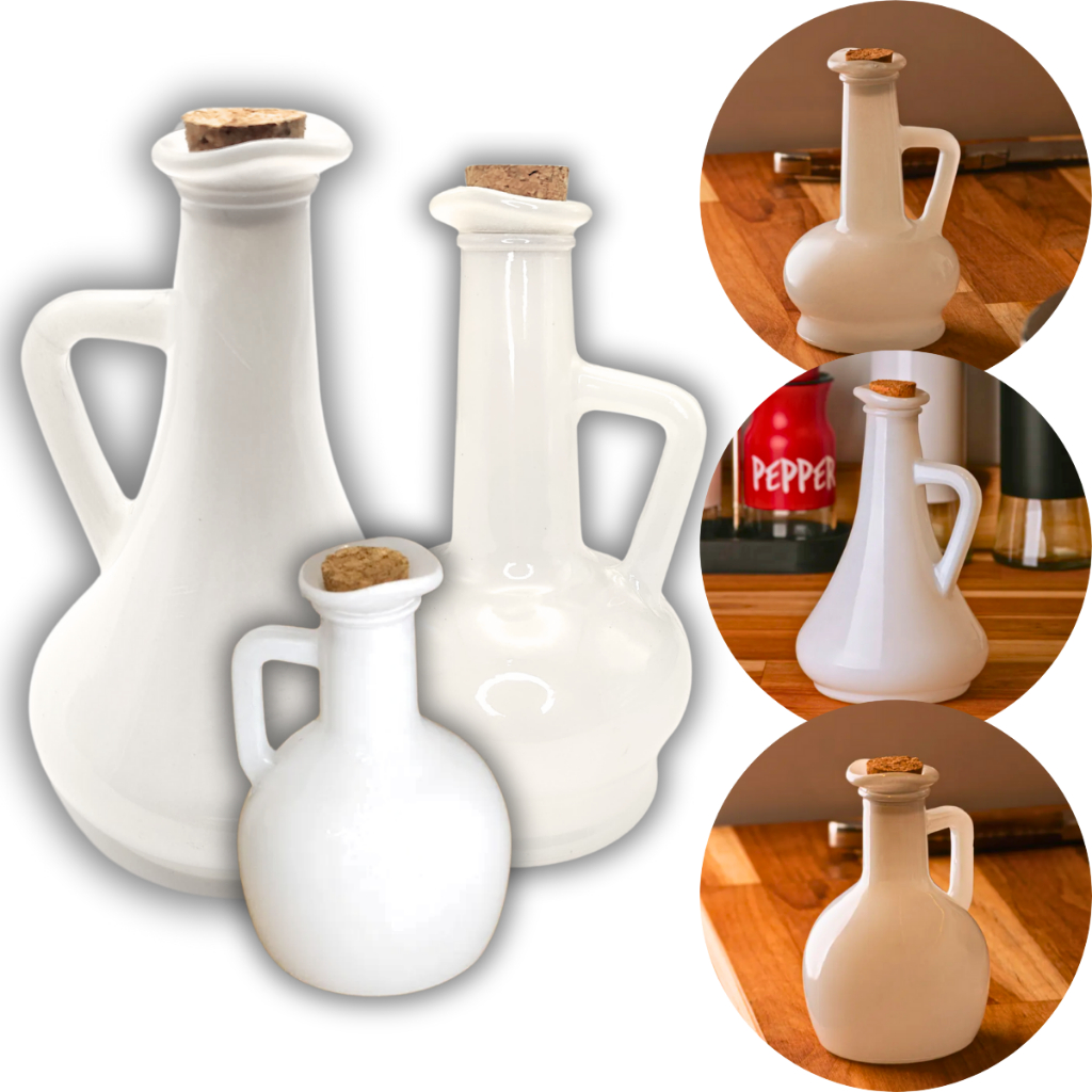 Kit 3 Galheteiro Garrafa 180ml 230ml 250ml em Vidro para Azeite Vinagre com Tampa em Corti...