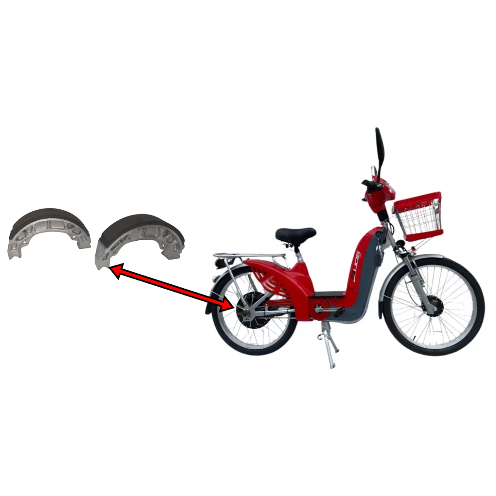 Lonas Patins Ou Sapatas De Freio Traseiro Da Bicicleta Elétrica Veloster 48v