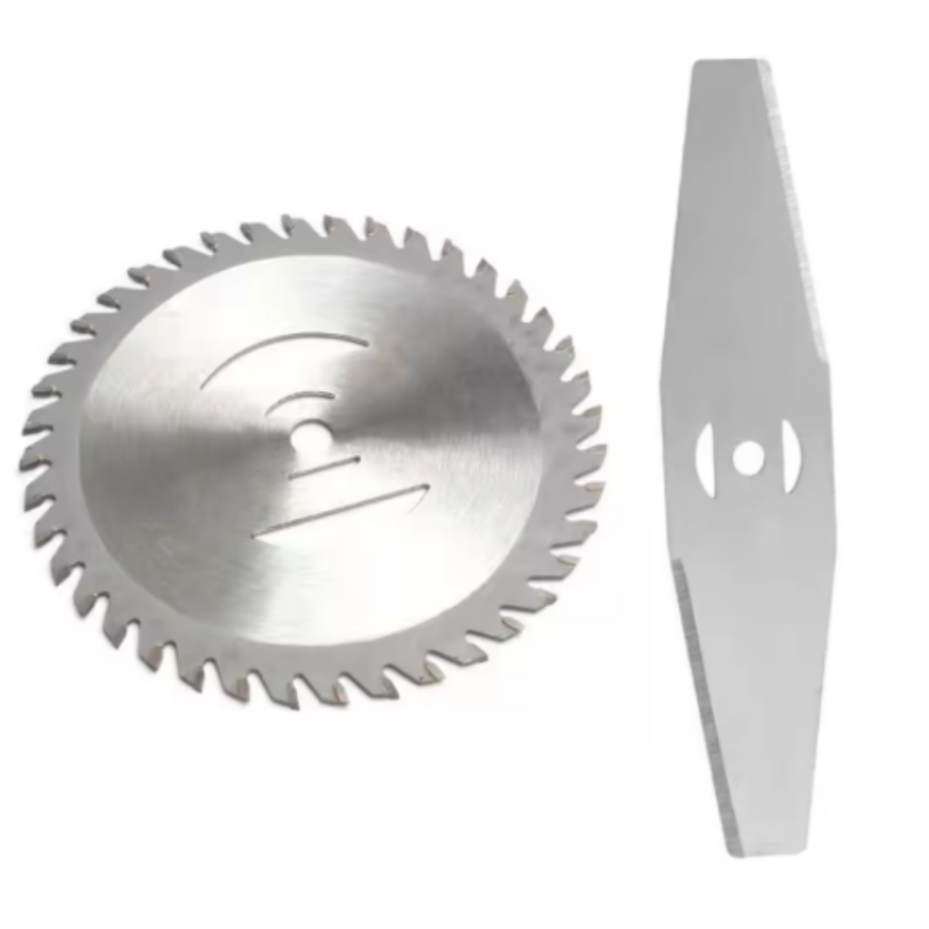 Kit 1 Lâmina Circular + 1 Lâmina 2 Pontas Universal Roçadeira Cortar Bateria Elétrica