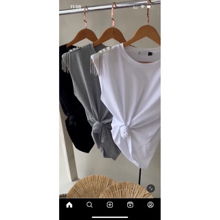 Camiseta sem mangas com borlas de diamante钻石流苏无袖背心