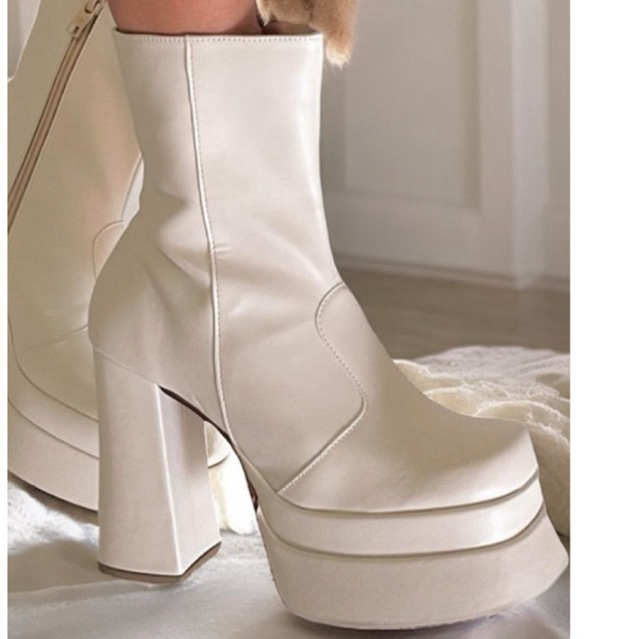 Bota Feminina Salto Alto Meia Pata Dupla Plataforma Salto Grosso Bloco Robusto 12cm Alta Qualidade So Pretty Shoes Moda