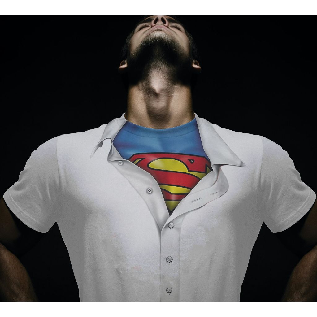 Camiseta Superman Sem Gravata Camisa Clark Kent  Super Herói Dia Dos Pais / Blusa Super Man