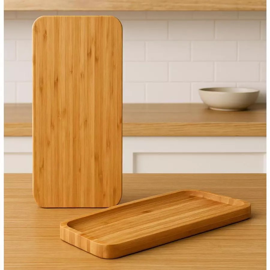 Petisqueira Bambu Retangular 26x10 Queijo Carne Frios