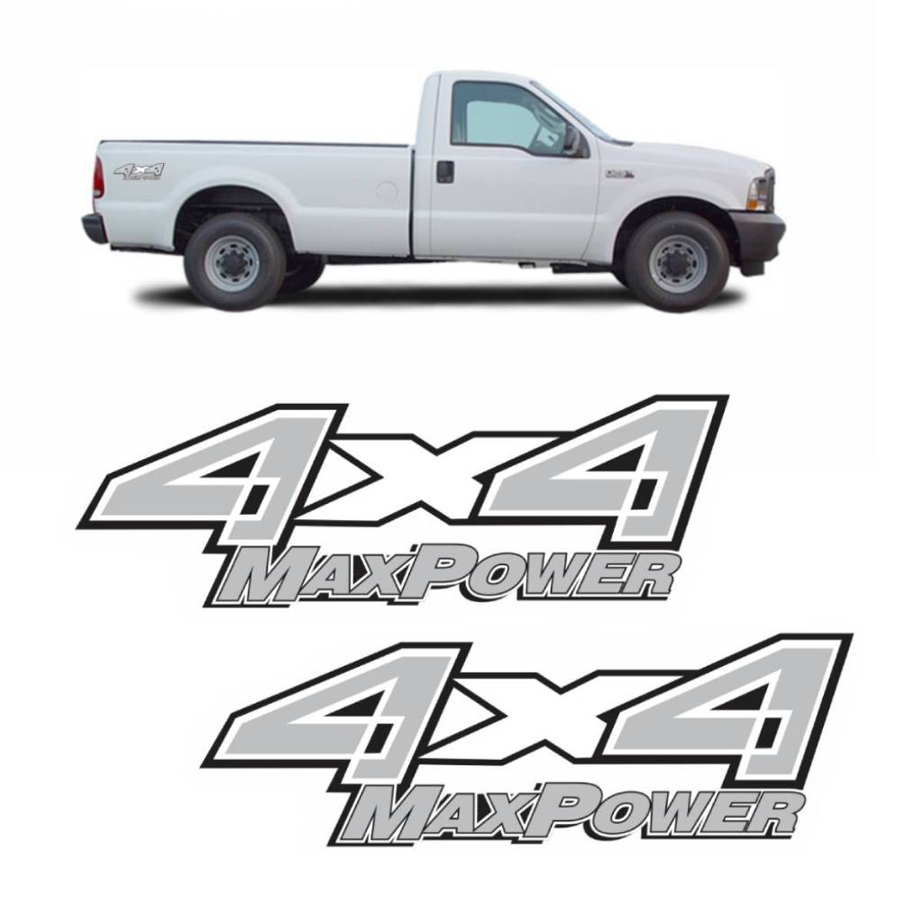 Adesivo 4x4 Max Power Ford F-250 Emblema Lateral 2007/2011 Adesivo Laminado - Compatível