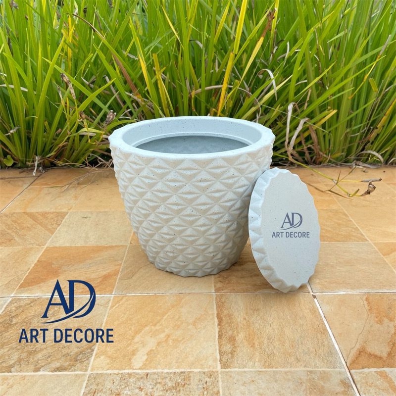 Vaso polietileno para plantas redondo diamante P com prato em Oferta na Shopee