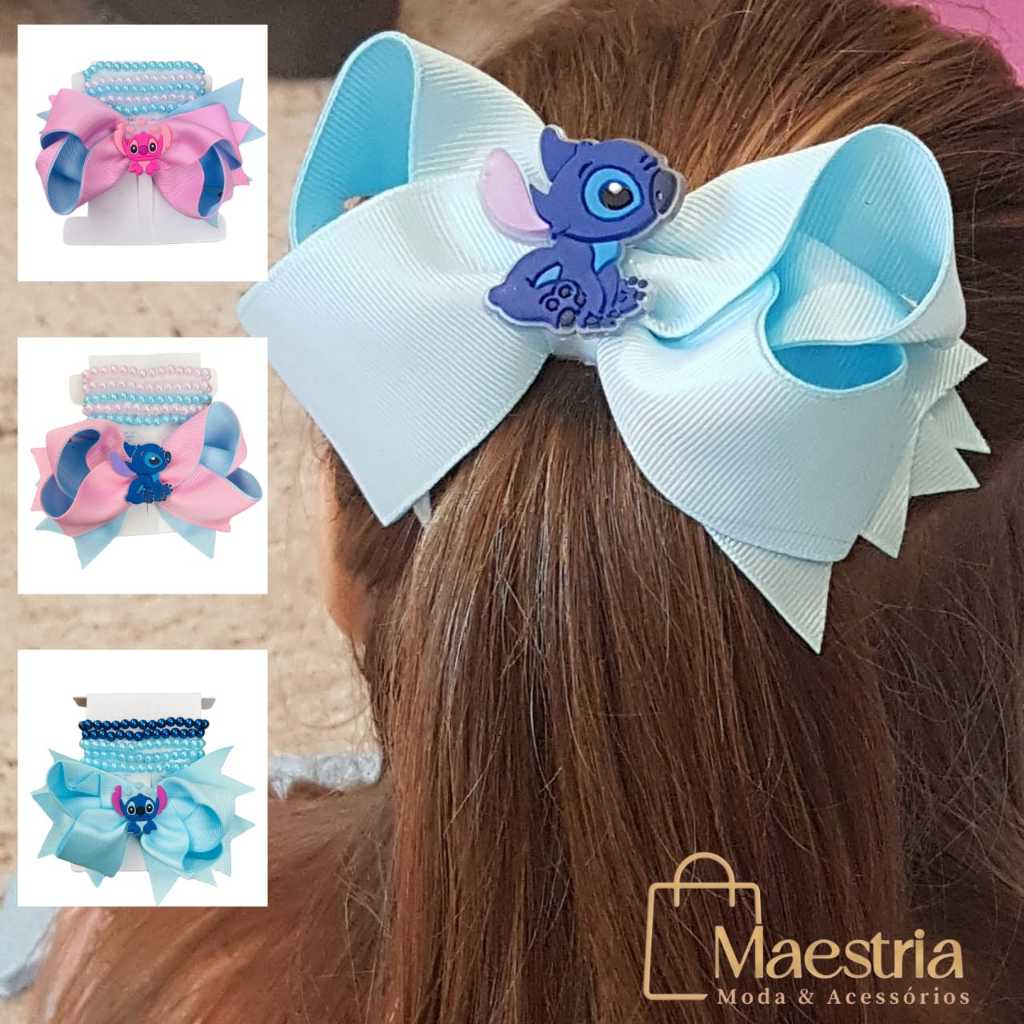 Kit Laço Bico de Pato + 5 Pulseiras com Opção de Tiara Arquinho Anel Estilo Blogueirinha