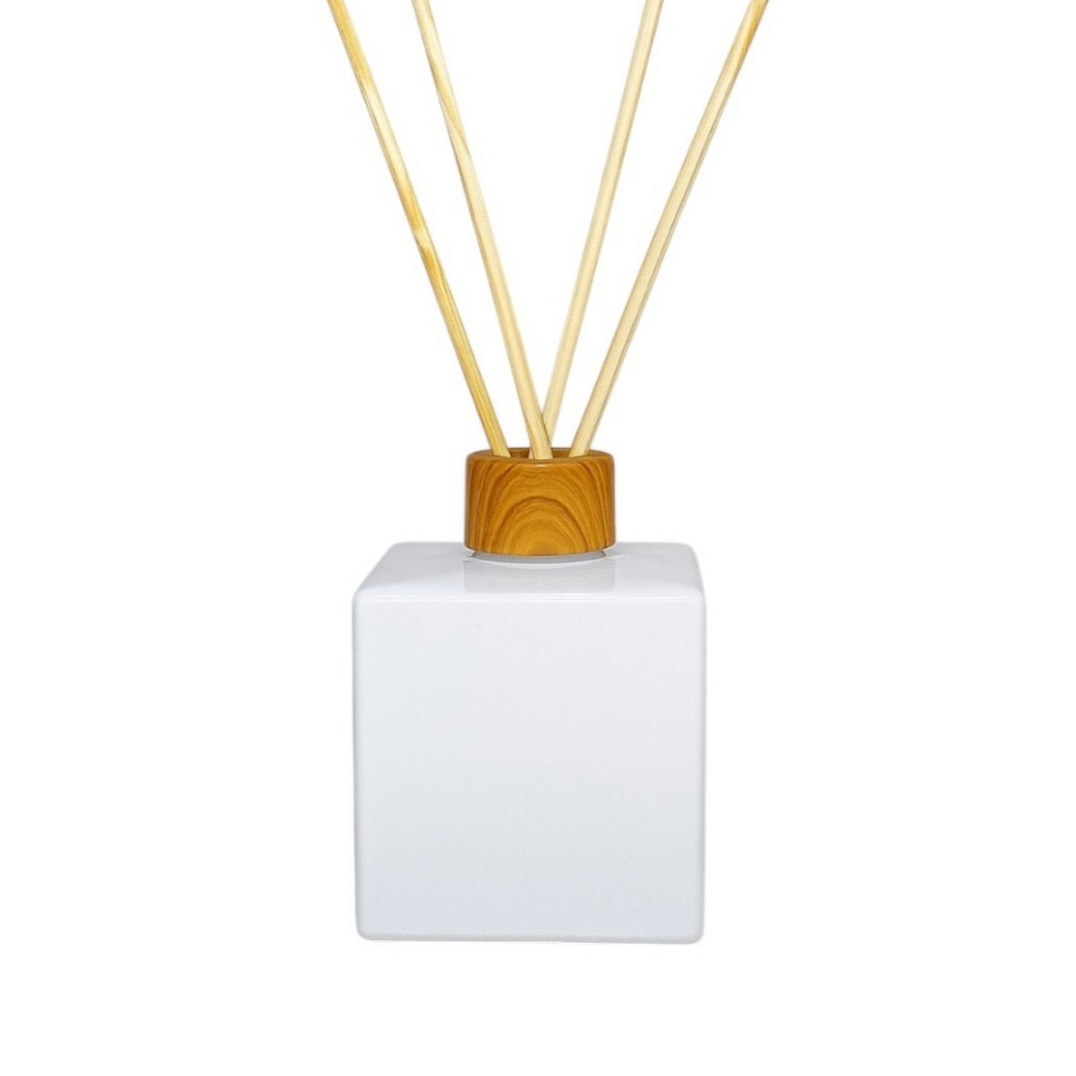 Difusor Aromatizador Branco Vidro 250ml Com Varetas Madeira