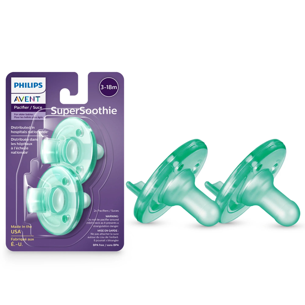 Chupeta Philips Super Soothie Avent Calmante 3-18 meses Kit com 2 unidades Verde Importada