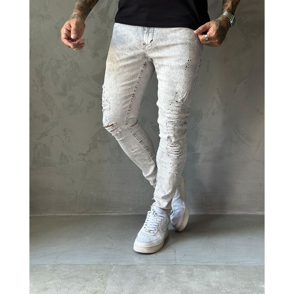 Calça Jeans Masculina Skinny Com Lycra Elastano Justa Colada Com Lycra Elastano