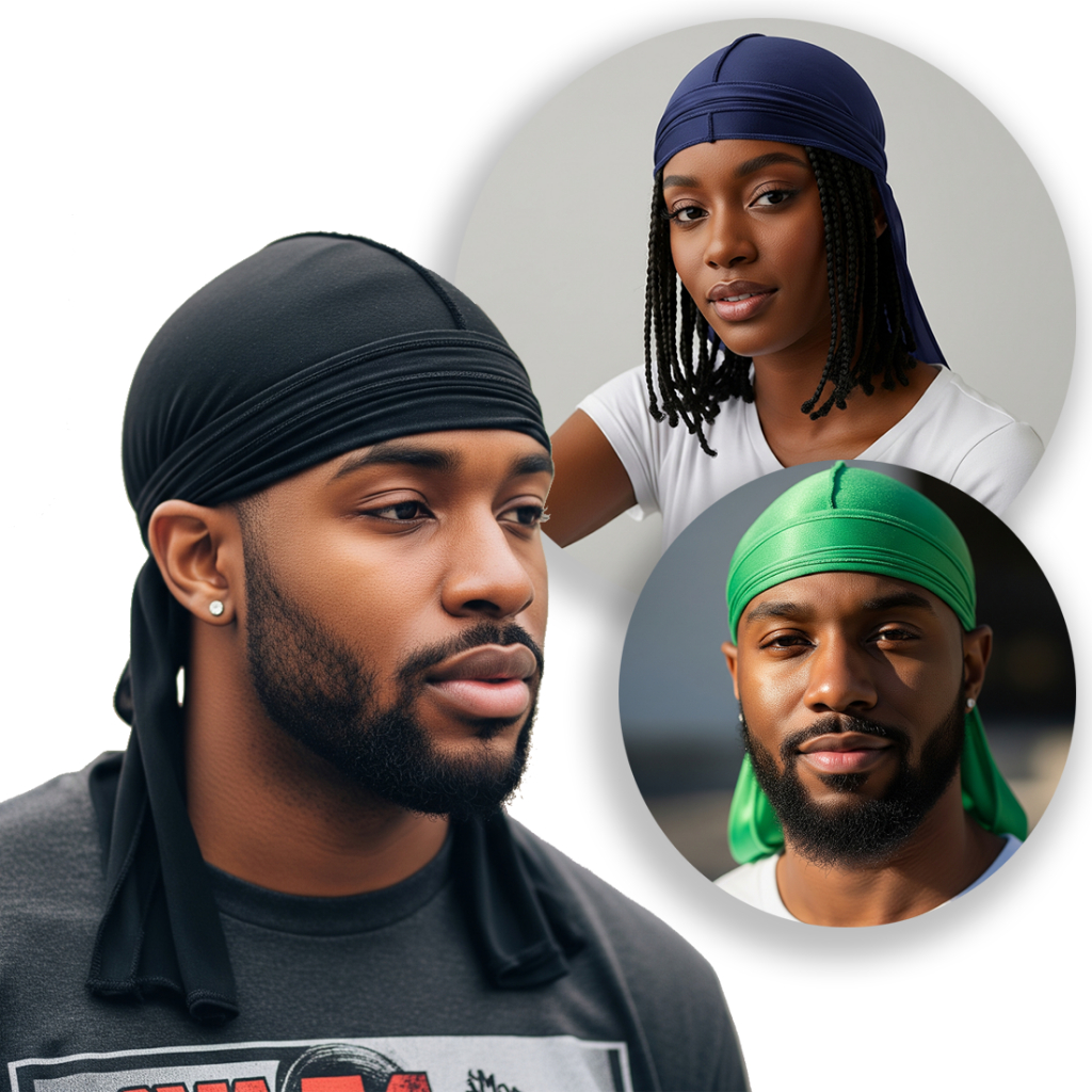 Touca Bandana Durag 360 para waves cor preta branca azul tecido malha tecnológica elática rapper em Oferta na Shopee