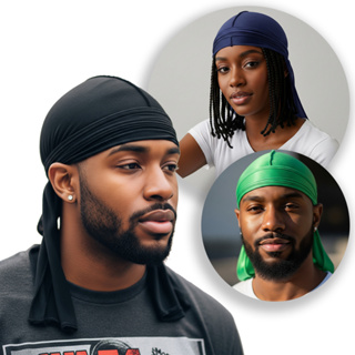 Touca Bandana Durag 360 para waves cor preta branca azul tecido malha tecnológica elática rapper em Oferta na Shopee