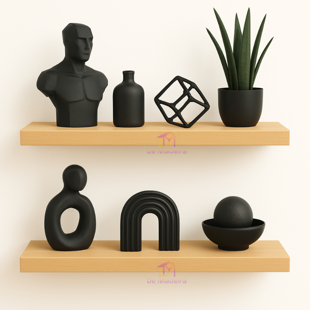 Kit 2 Prateleiras Nicho Com Suporte Invisível Madeira Maciça Para Sala, Cozinha, Quartos e Quintal em Oferta na Shopee