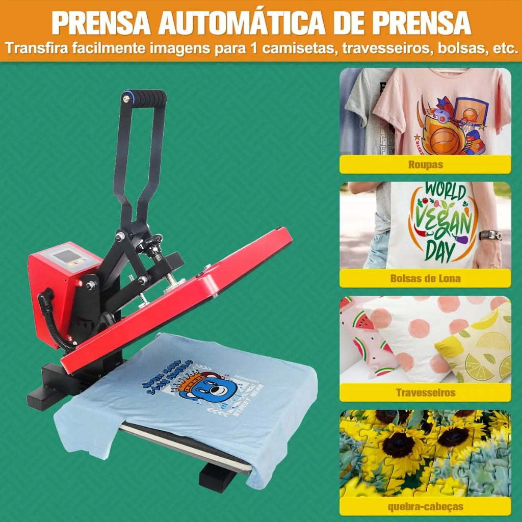 Mecolour 38x38cm gaveta prensa térmica manual para sublimação de gaveta cor vermelho e preto em Oferta na Shopee