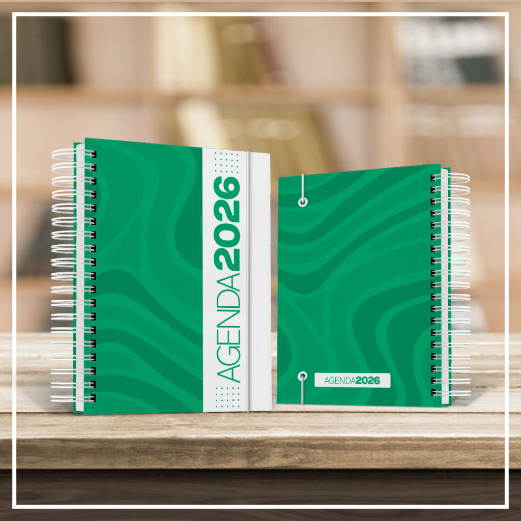 Agenda Comercial Personalizada 2026 Capa Dura - Pode Inserir Nome e Logo