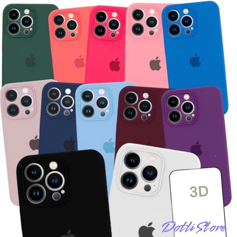 Kit 2 em 1 Capa Capinha C/ Proteção Câmera + Película 3D para iPhone 11 / 12 / 13 / 14 / 15 / 16 em Oferta na Shopee
