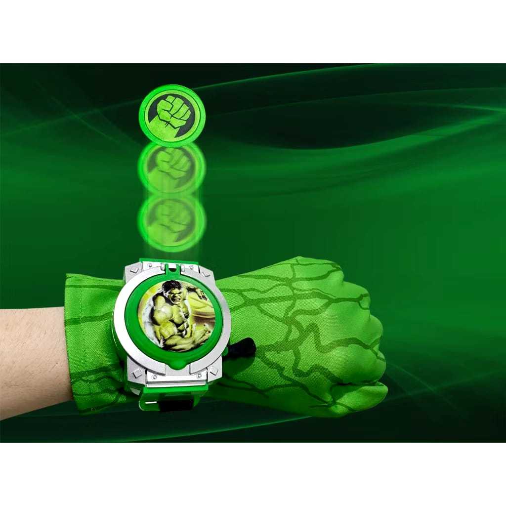 Luva Homem Aranha, Hulk, homem de ferro e Batman com Lançador de discos