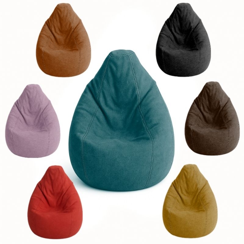 Puff Pera Suede - diversas cores - sem enchimento em Oferta na Shopee