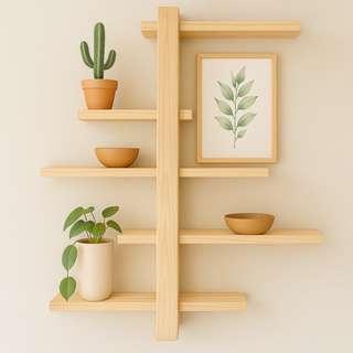 Rack Prateleira Suspensa Nicho C/5 Andar Madeira Maciça Para Plantas Sala, Quartos e Quintal em Oferta na Shopee
