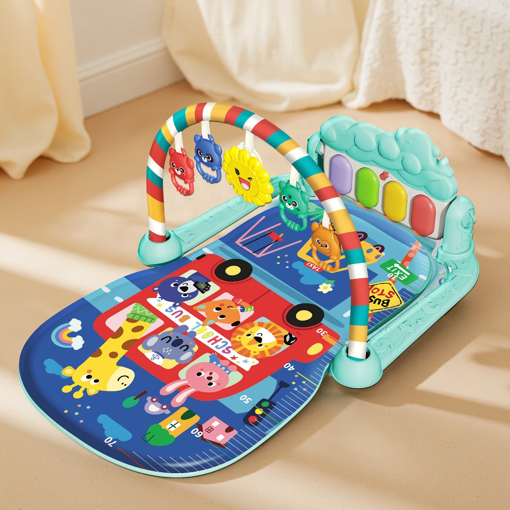 Tapetinho de Atividades para Bebê com Piano Musical, Luzes e Sons