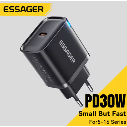 Essager 30w Carregador rápido pd carregador para iphone 16 15 14 13 huawei carregador rápido pd3.0 qc3.