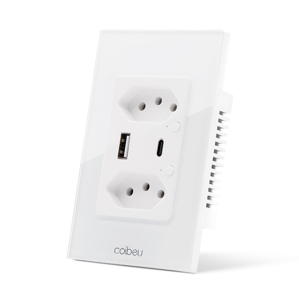 COIBEU Tuya WiFi Zigbee Tomada De Parede Inteligente 16A Porta USB Tipo C Saídas De Controle individual - Home Appliances