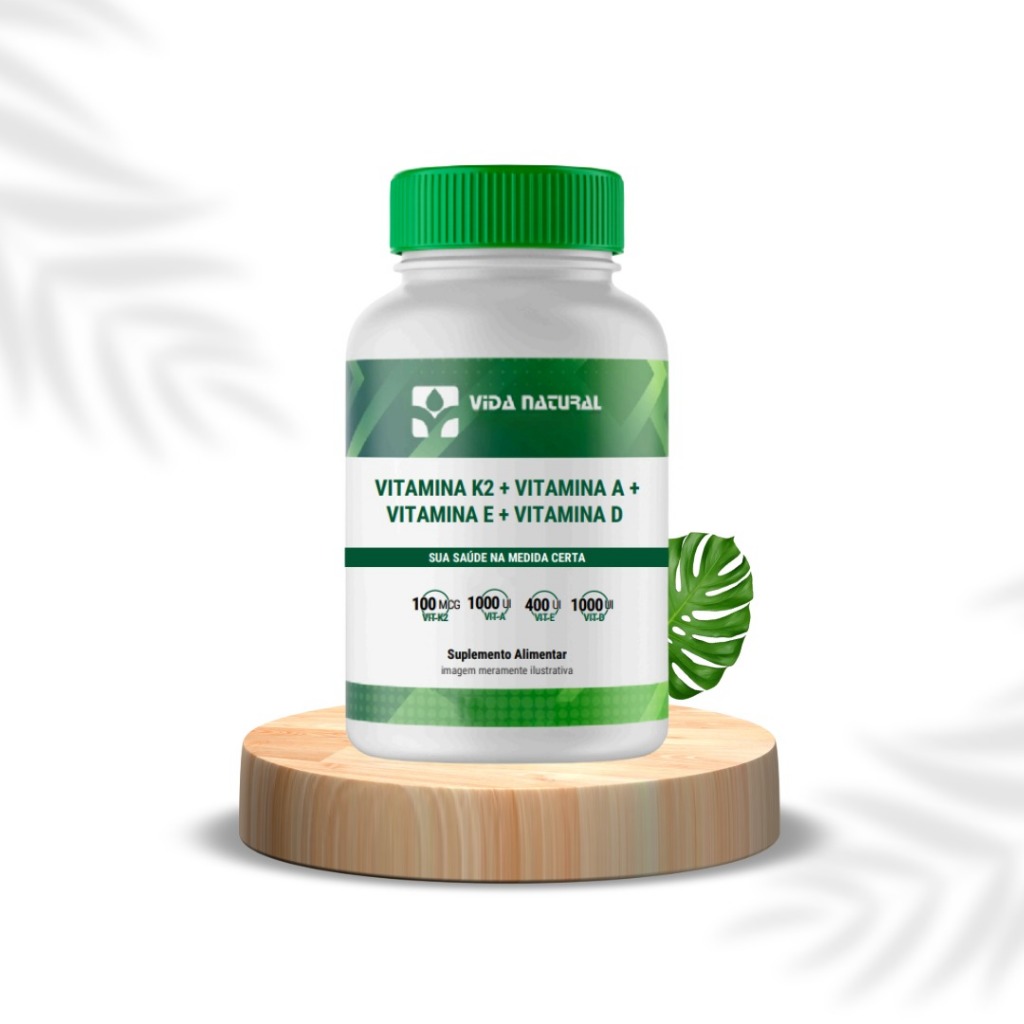 Composto Vitamina K2 100MCG+ Vitamina A 1000UI+ Vitamina E 400UI+ Vitamina D 1000UI 30cáps 60cáps em Oferta na Shopee