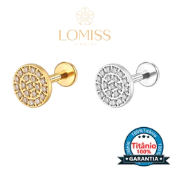 Piercing Helix Conch Labret Titânio Pvd Redonda De Zircônia