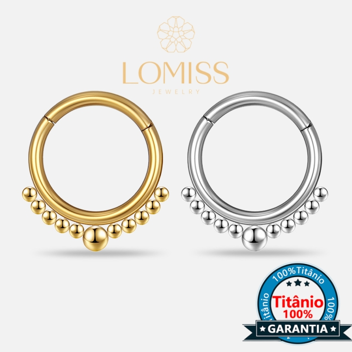 Piercing Septo Rook Conch Nariz Argola Titânio G23 PVD Segmento Articulado Bolinhas em Oferta na Shopee