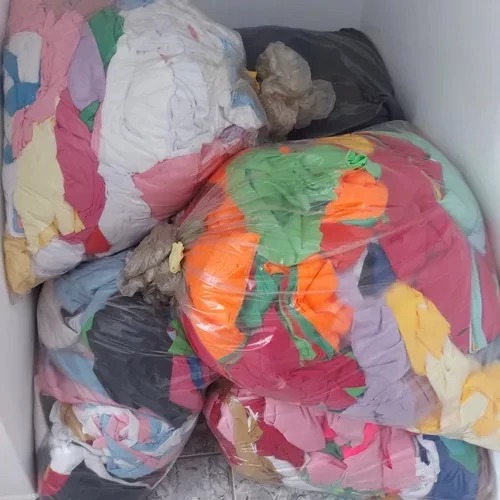 retalhos recorte de tecidos de helanca artesanato costura tapete frufru varias cores