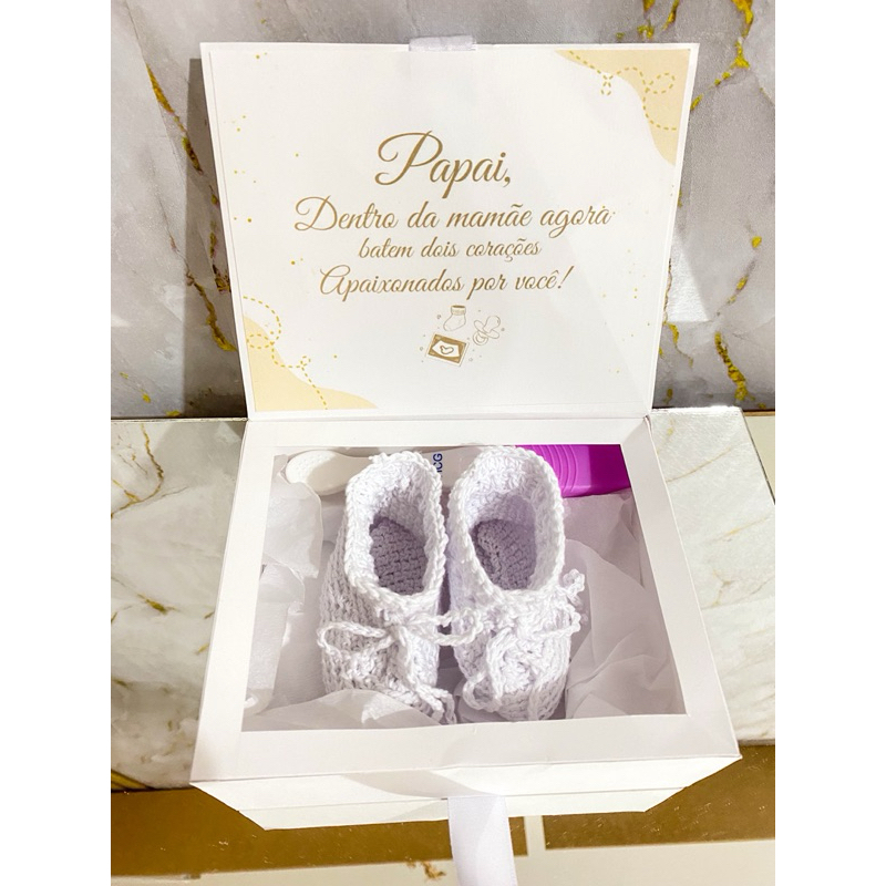 Caixa para anunciar gravidez papai vovó titios dindos irmã mais velha caixinha anúncio  gravidez em Oferta na Shopee