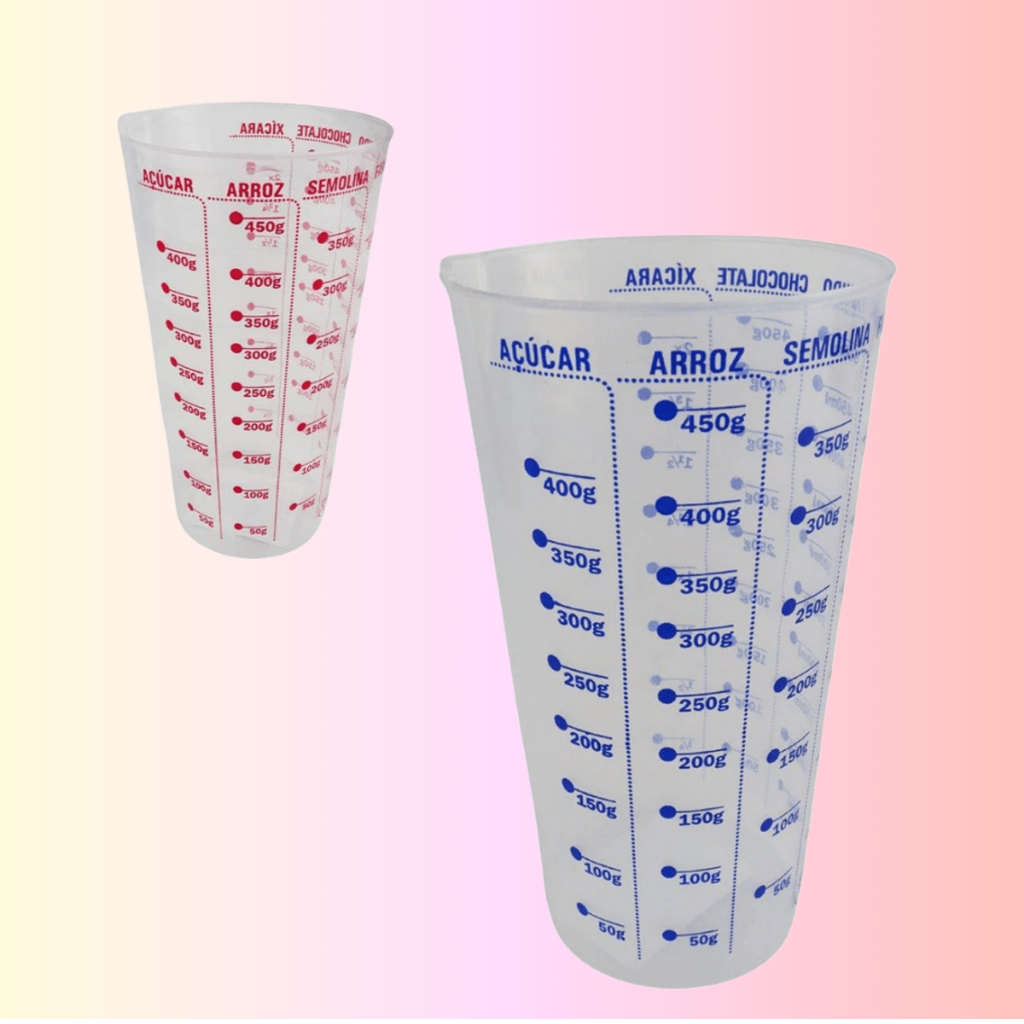 Copo Medida Dosador Graduado 500ml em Plástico - Gramas, Ml e Xícaras com bico