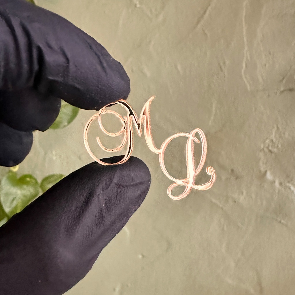 Kit Monograma Iniciais em Acrílico Espelhado ou Leitoso Letras Iniciais Casamento Simples 3cm Altura