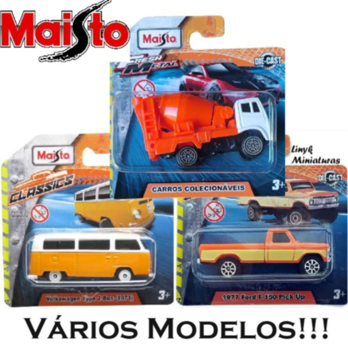 Maisto Miniaturas Colecionáveis 1:64 • Metálicos Realistas • Envio Rápido