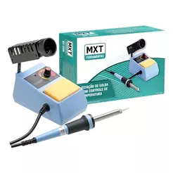 Estação de Solda 40W 127V MXT com Controle de Temperatura LED Indicador Ferro com Proteção e Esponja Vegetal
