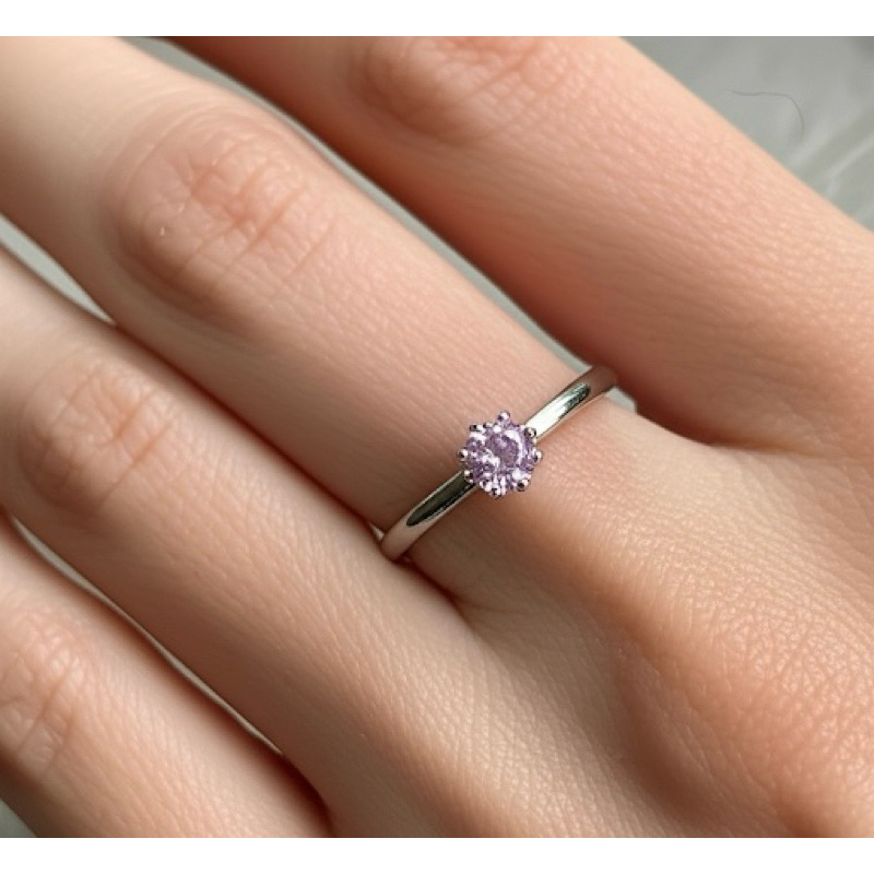 Anel Solitário Prata em Aço Inox Pedra de Zircônia Branca e Coloridas 2mm Noivado Feminino