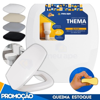 Assento Sanitário Almofadado Tampa Vaso Thema Incepa 1.6gpf/6lpf Onix Retangular Quadrado em Oferta na Shopee