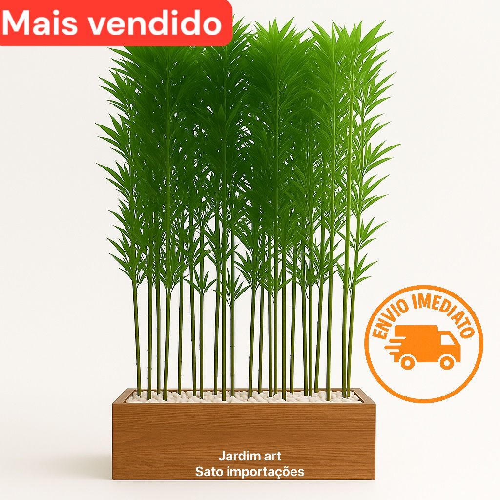 Kit 3 Unidades Galho Bambu da Sorte 1.05m Toque Real Mosso em Oferta na Shopee