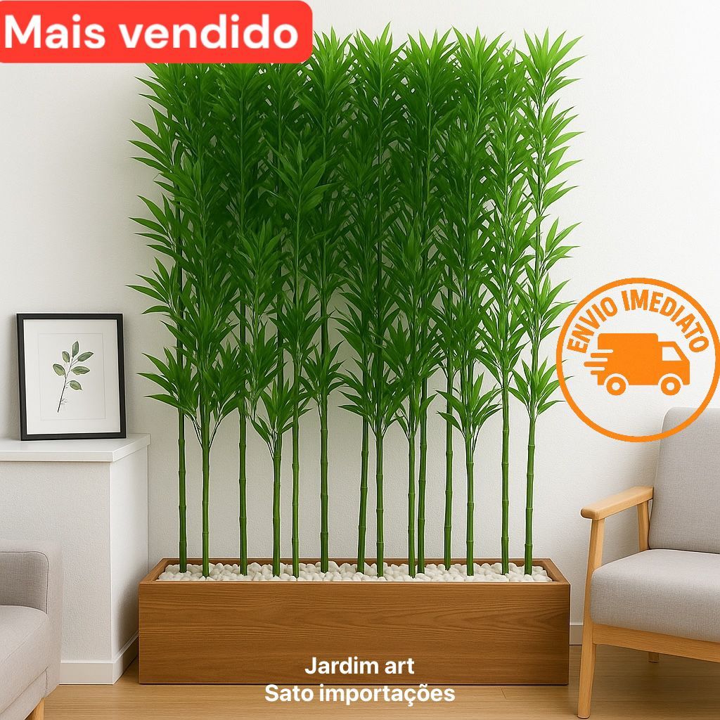 Kit 9 Unidades Haste de Bambu Artificial Toque Real 1,05m