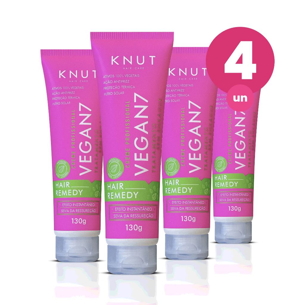 Kit 4 Knut Hair Tratamento Capilar Remedy Vegano 130g em Oferta na Shopee