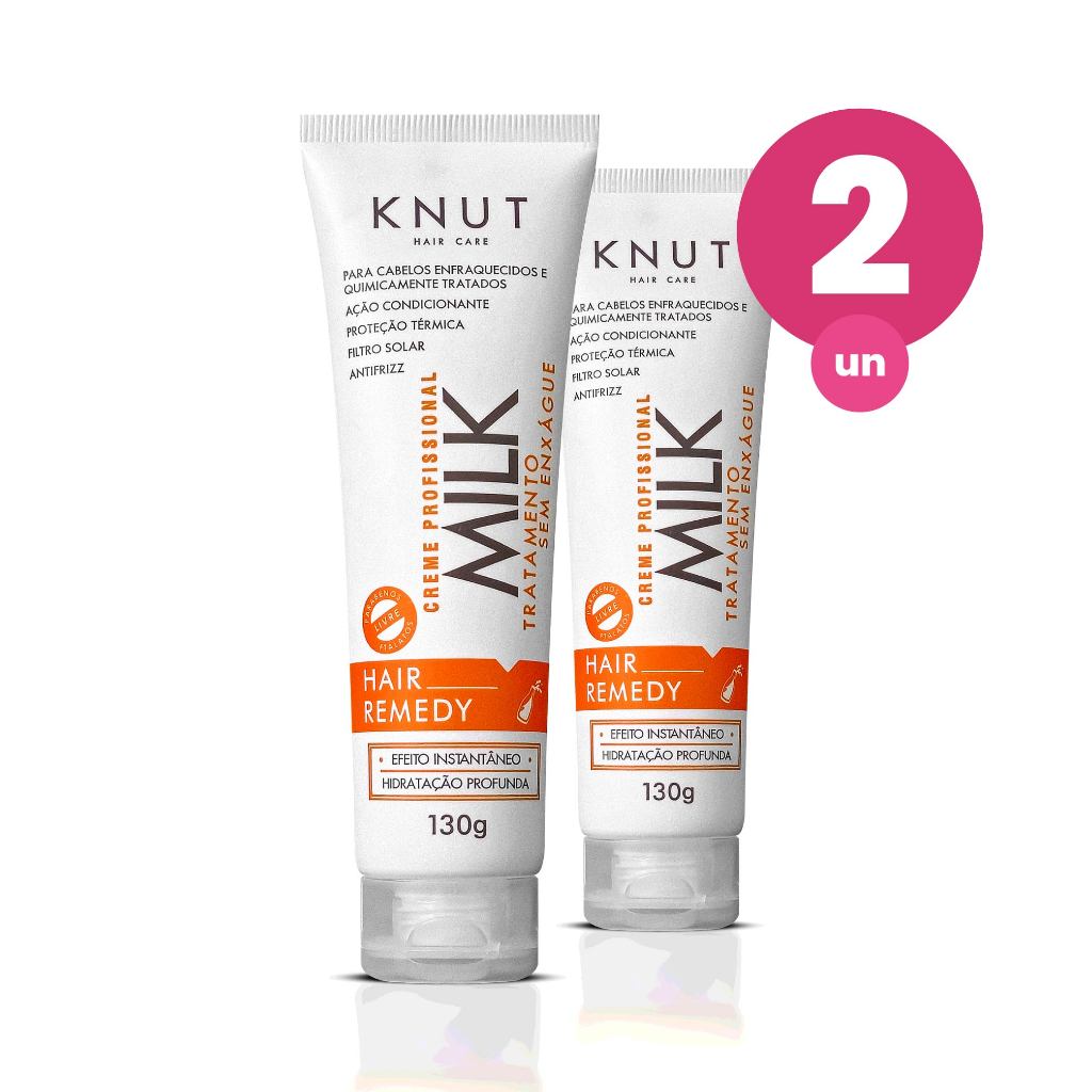 Kit 2 Knut Hair Tratamento Capilar Remedy Milk 130g em Oferta na Shopee