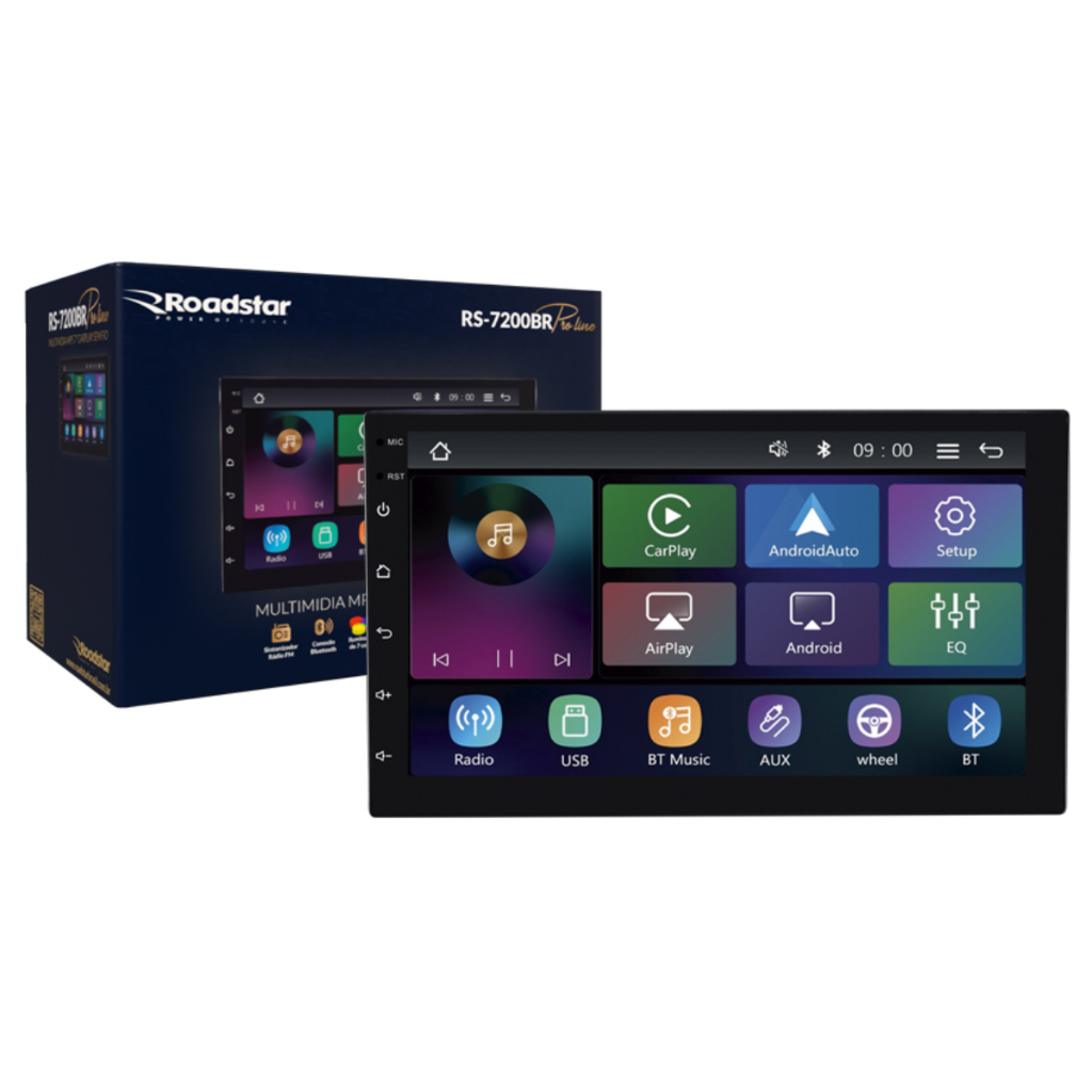 Multimídia Mp5 7' Roadstar Rs7200br Pro Line Carplay Sem Fio em Oferta na Shopee