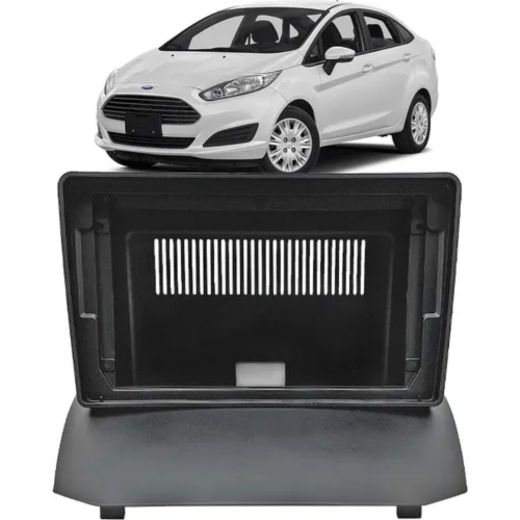 Moldura Central Multimidia 9 Polegadas New Fiesta Mexicano 2011/2017 Preto Fiamon
