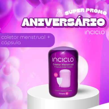 Coletor Menstrual Inciclo + Cápsula Esterilizadora Inciclo Reutilizável Silicone Copinho