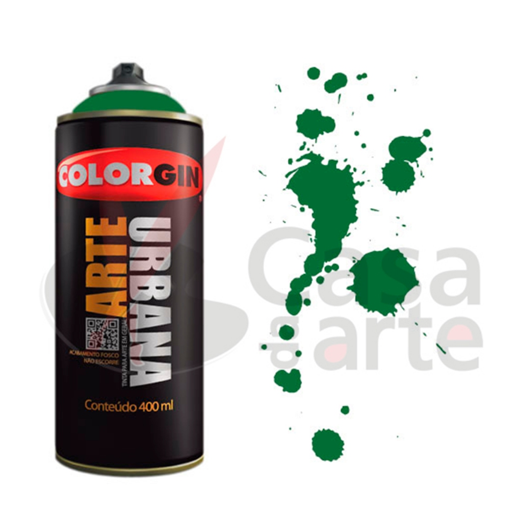 Tinta Spray Arte Urbana Colorgin 400ml 906 Verde Bandeira